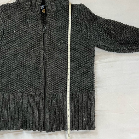 Vintage GAP Dark Grey Full Zip Turtleneck 100% Wool - Picture 7 of 8